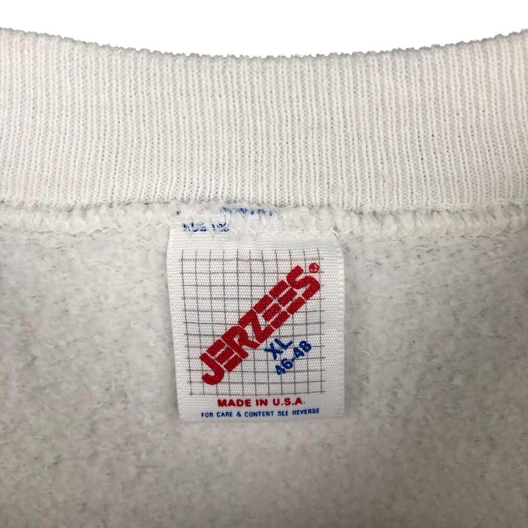 Vintage 90'S Jerzees dog print sweatshirt, made in the USA, men's size XL cotton white type Vintage Second Hand
