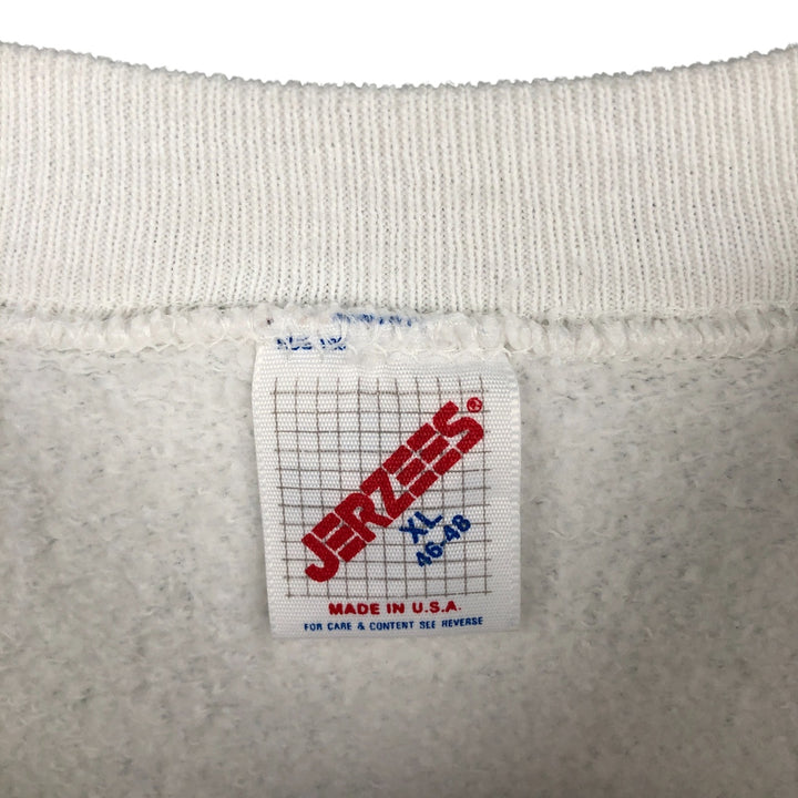 Vintage 90'S Jerzees dog print sweatshirt, made in the USA, men's size XL cotton white type Vintage Second Hand