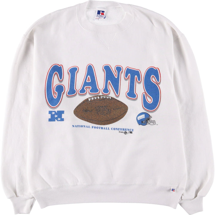 Vintage 90'S Russell NFL New York Giants print sweatshirt, Made in USA, Men's Size L cotton white type Vintage Second Hand