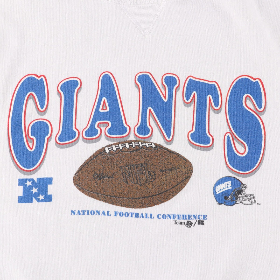 Vintage 90'S Russell NFL New York Giants print sweatshirt, Made in USA, Men's Size L cotton white type Vintage Second Hand