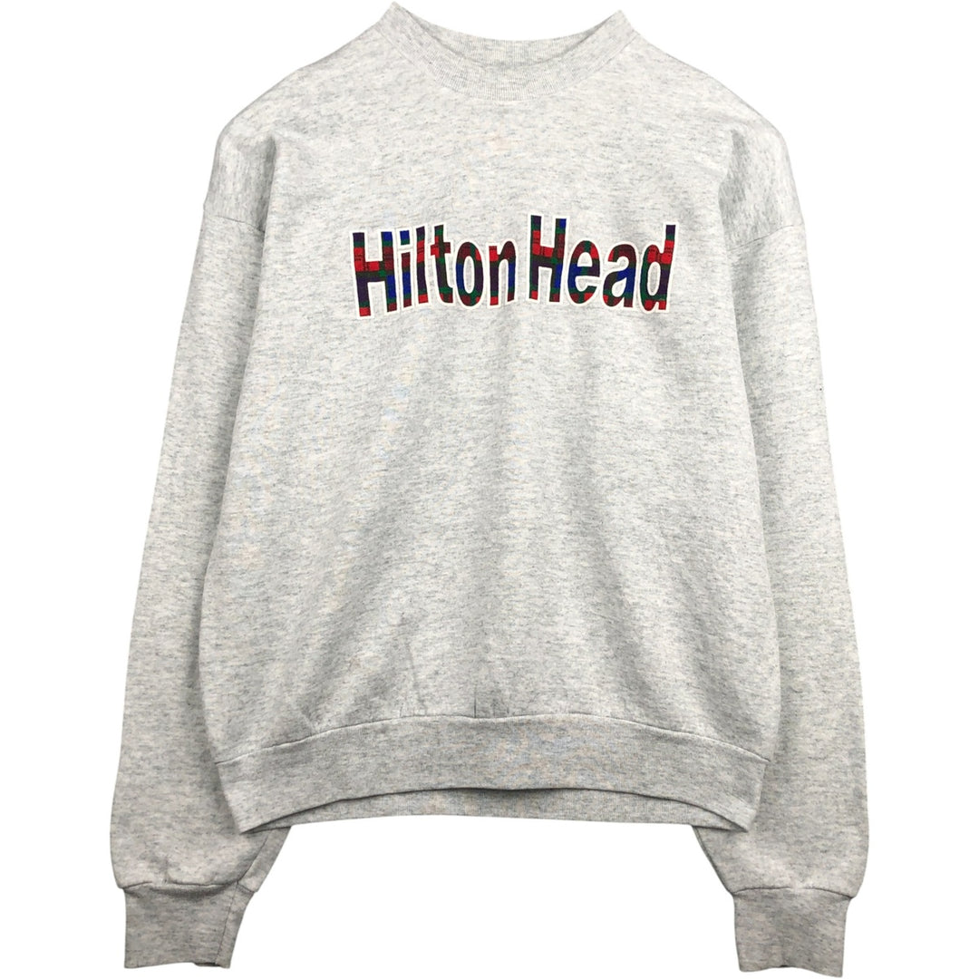 90'S Fruit of the Loom printed sweatshirt, made in the USA, men's XL size, vintage cotton gray type Vintage Second Hand