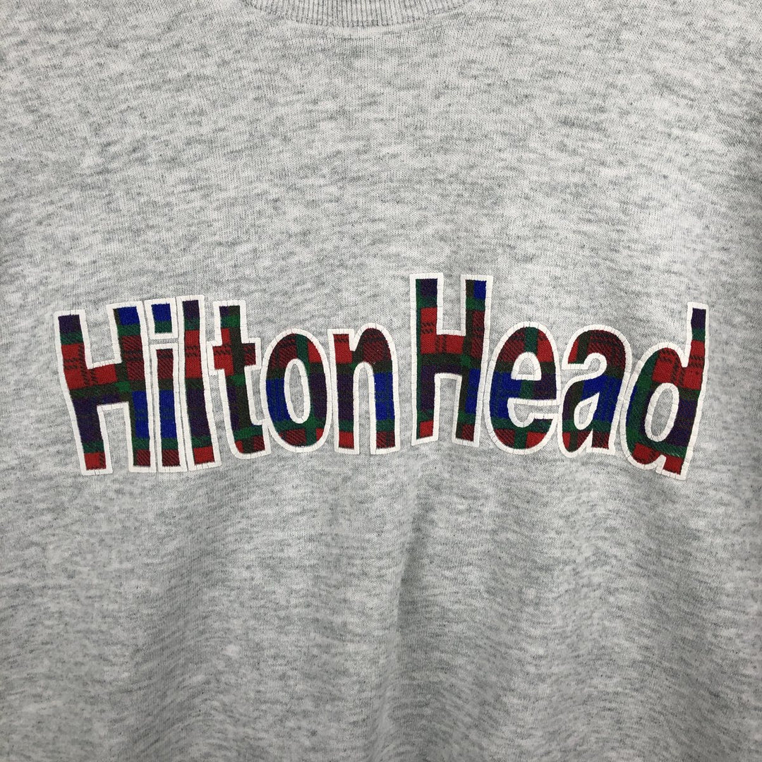 90'S Fruit of the Loom printed sweatshirt, made in the USA, men's XL size, vintage cotton gray type Vintage Second Hand