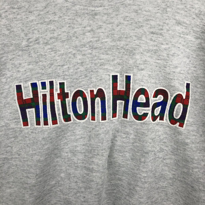 90'S Fruit of the Loom printed sweatshirt, made in the USA, men's XL size, vintage cotton gray type Vintage Second Hand