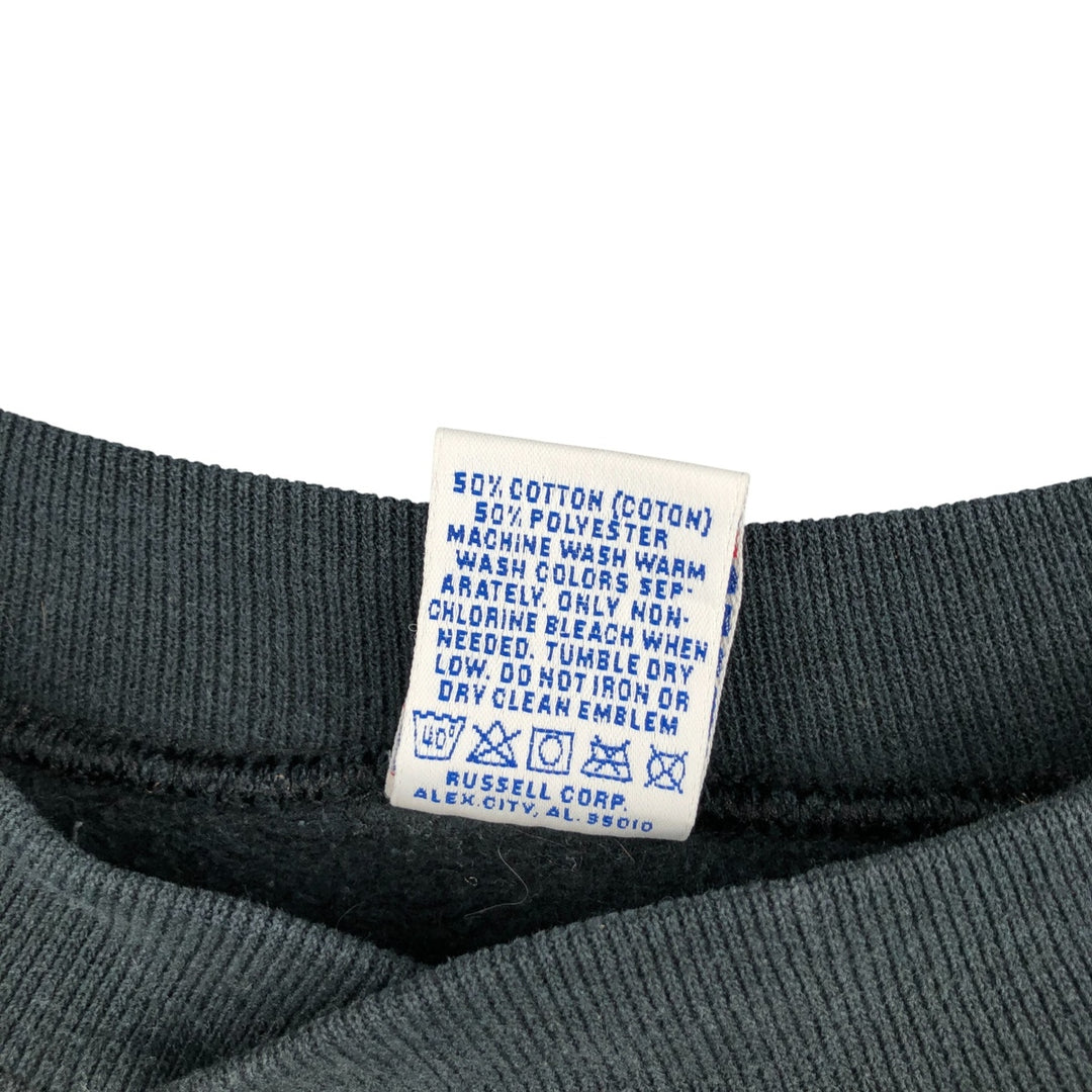 90'S Russell sweatshirt, made in USA, men's size L, vintage cotton dark green Vintage Second Hand