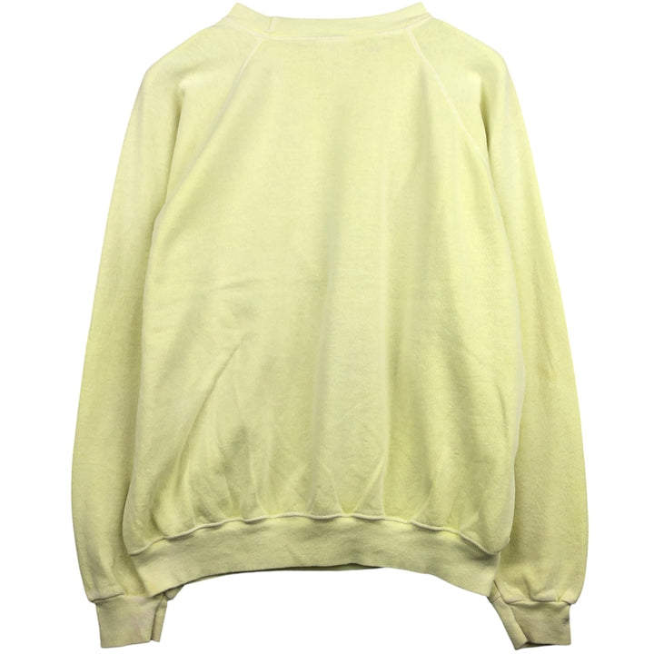 Vintage 80'S Hanes Blue Tag Printed Sweatshirt, Made in USA, Men's XL cotton lemon yellow Vintage Second Hand