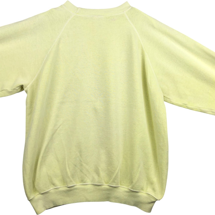 Vintage 80'S Hanes Blue Tag Printed Sweatshirt, Made in USA, Men's XL cotton lemon yellow Vintage Second Hand