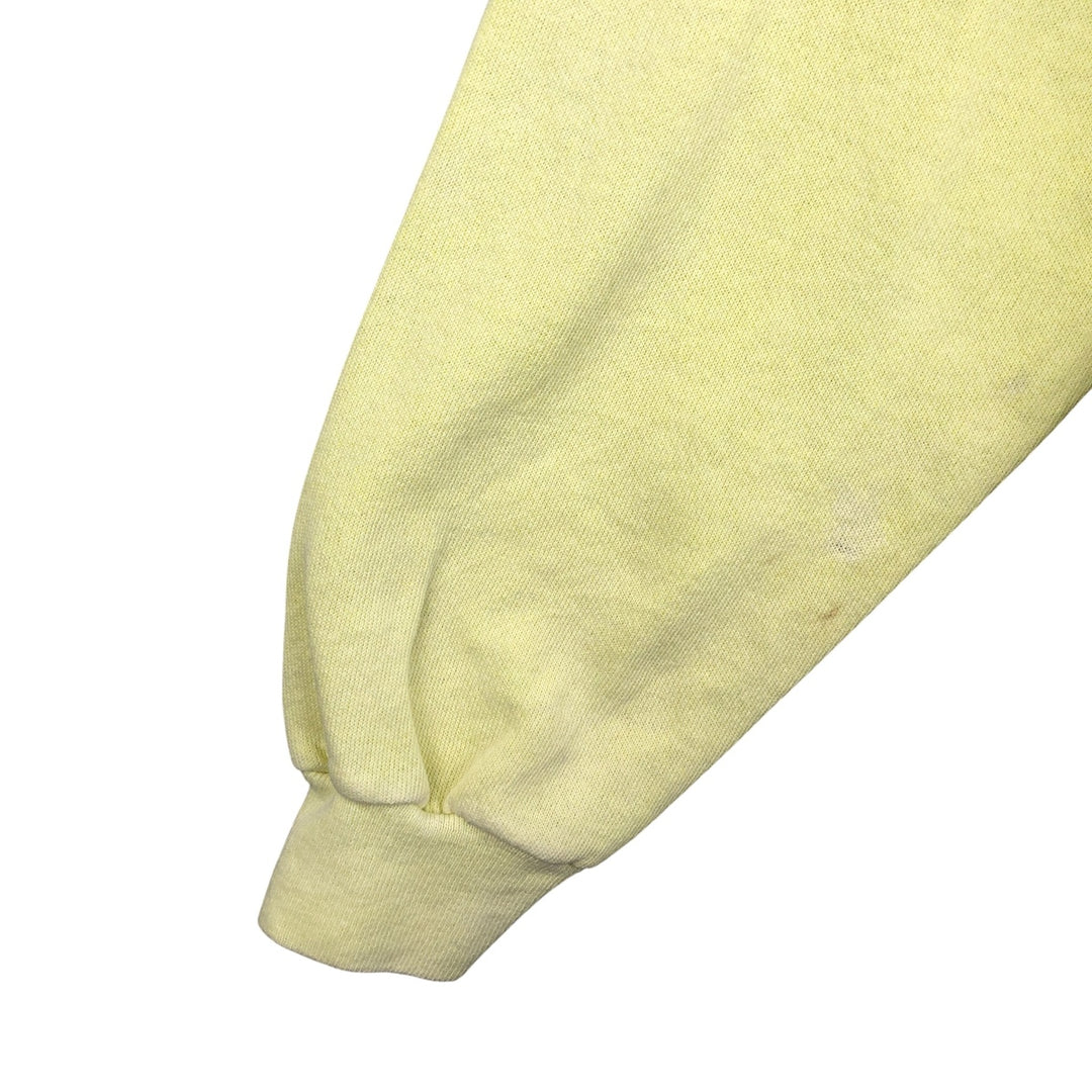 Vintage 80'S Hanes Blue Tag Printed Sweatshirt, Made in USA, Men's XL cotton lemon yellow Vintage Second Hand