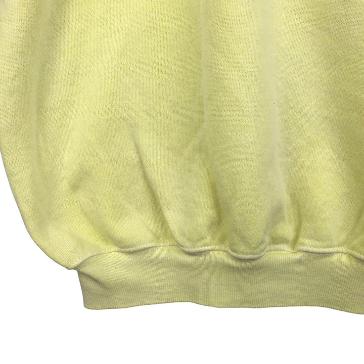 Vintage 80'S Hanes Blue Tag Printed Sweatshirt, Made in USA, Men's XL cotton lemon yellow Vintage Second Hand