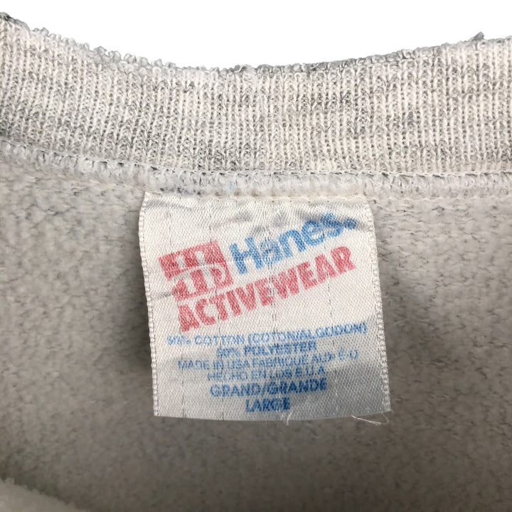 Vintage 90s-00'S Hanes printed sweatshirt, made in the USA, size L, men's cotton gray type Vintage Second Hand