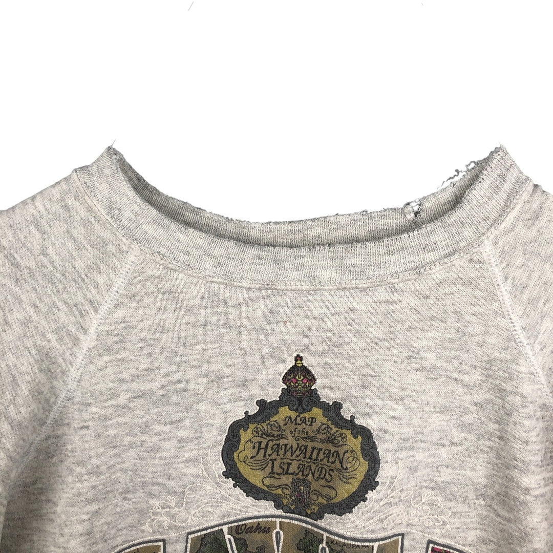 Vintage 90s-00'S Hanes printed sweatshirt, made in the USA, size L, men's cotton gray type Vintage Second Hand