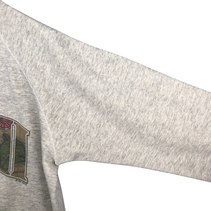 Vintage 90s-00'S Hanes printed sweatshirt, made in the USA, size L, men's cotton gray type Vintage Second Hand