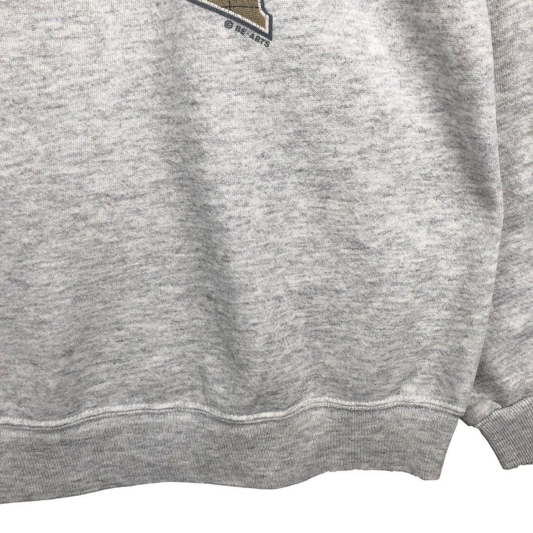 Vintage 90s-00'S Hanes printed sweatshirt, made in the USA, size L, men's cotton gray type Vintage Second Hand