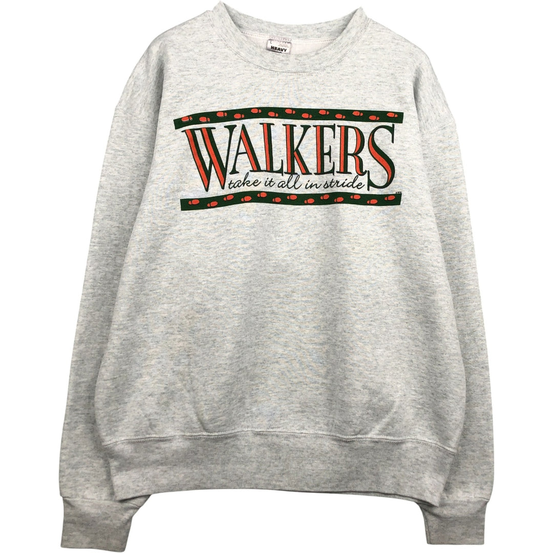 90'S Fruit of the Loom printed sweatshirt, made in the USA, men's size L, vintage cotton gray type Vintage Second Hand