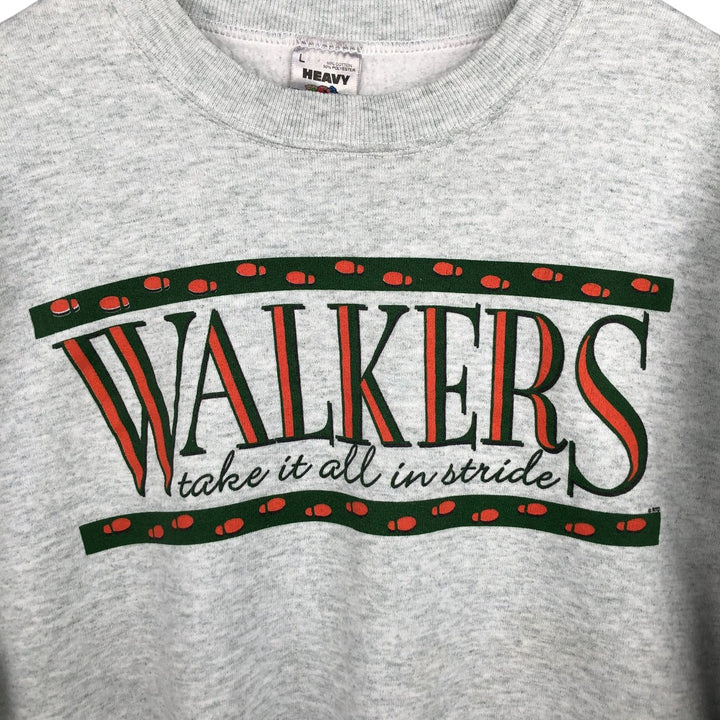 90'S Fruit of the Loom printed sweatshirt, made in the USA, men's size L, vintage cotton gray type Vintage Second Hand