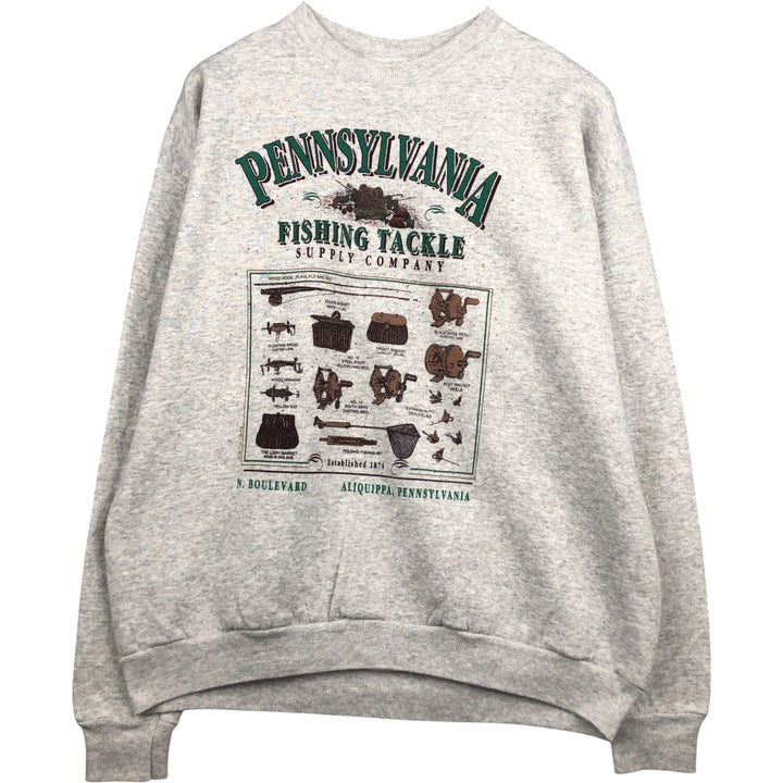 Vintage 90s-00'S Hanes printed sweatshirt, men's size XL cotton gray type Vintage Second Hand