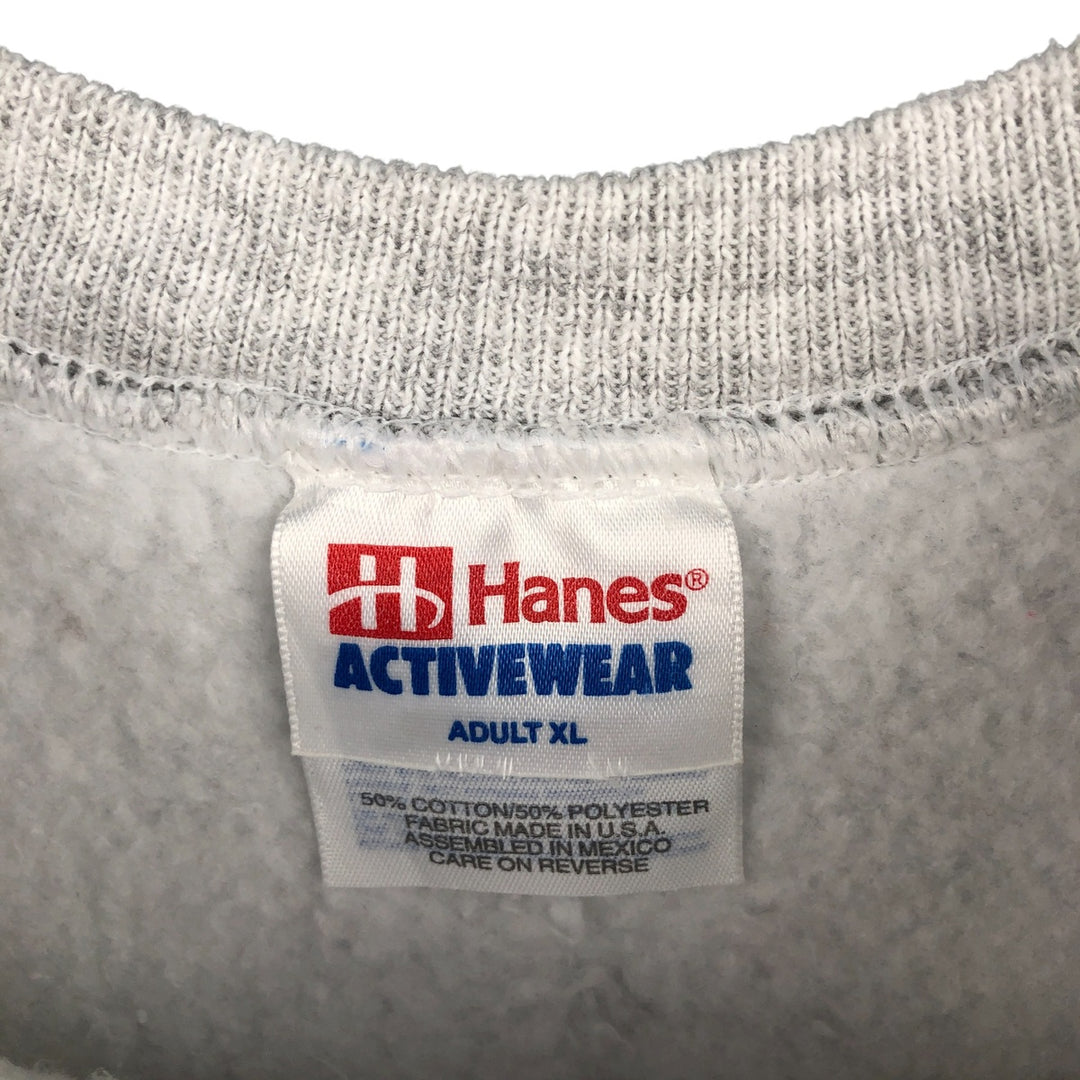 Vintage 90s-00'S Hanes printed sweatshirt, men's size XL cotton gray type Vintage Second Hand