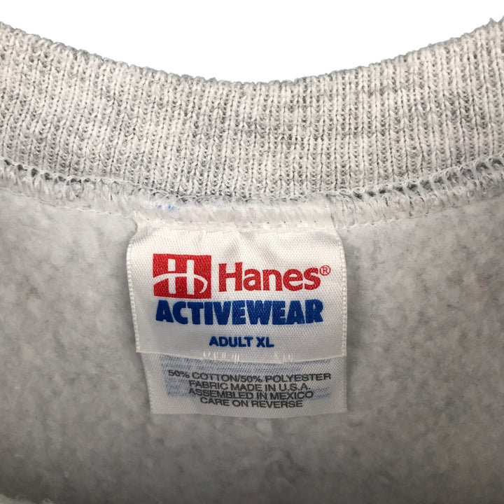 Vintage 90s-00'S Hanes printed sweatshirt, men's size XL cotton gray type Vintage Second Hand