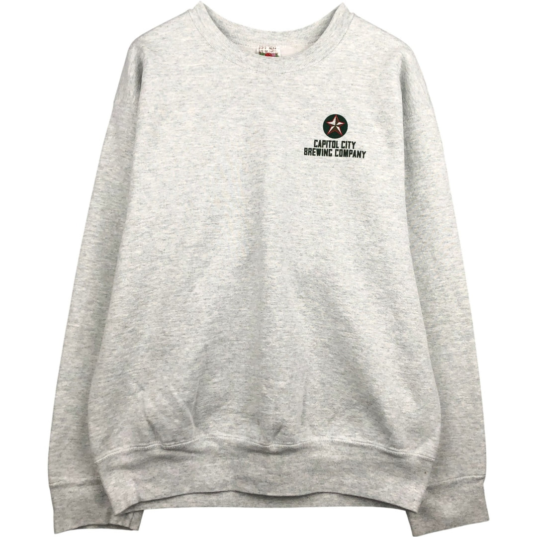 Vintage 90'S Fruit of the Loom Advertising Sweatshirt, Made in USA, Men's Size Medium cotton gray type Vintage Second Hand