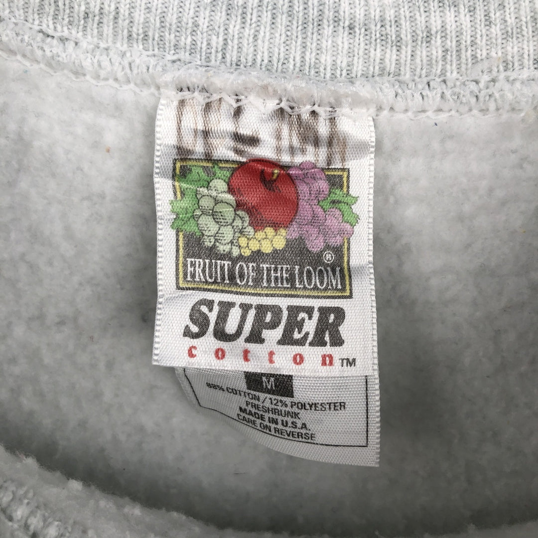 Vintage 90'S Fruit of the Loom Advertising Sweatshirt, Made in USA, Men's Size Medium cotton gray type Vintage Second Hand