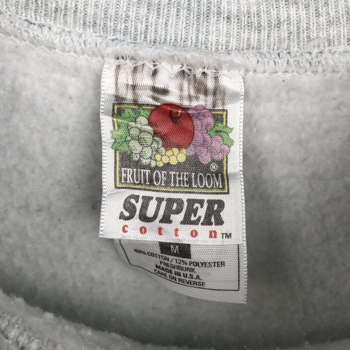 Vintage 90'S Fruit of the Loom Advertising Sweatshirt, Made in USA, Men's Size Medium cotton gray type Vintage Second Hand