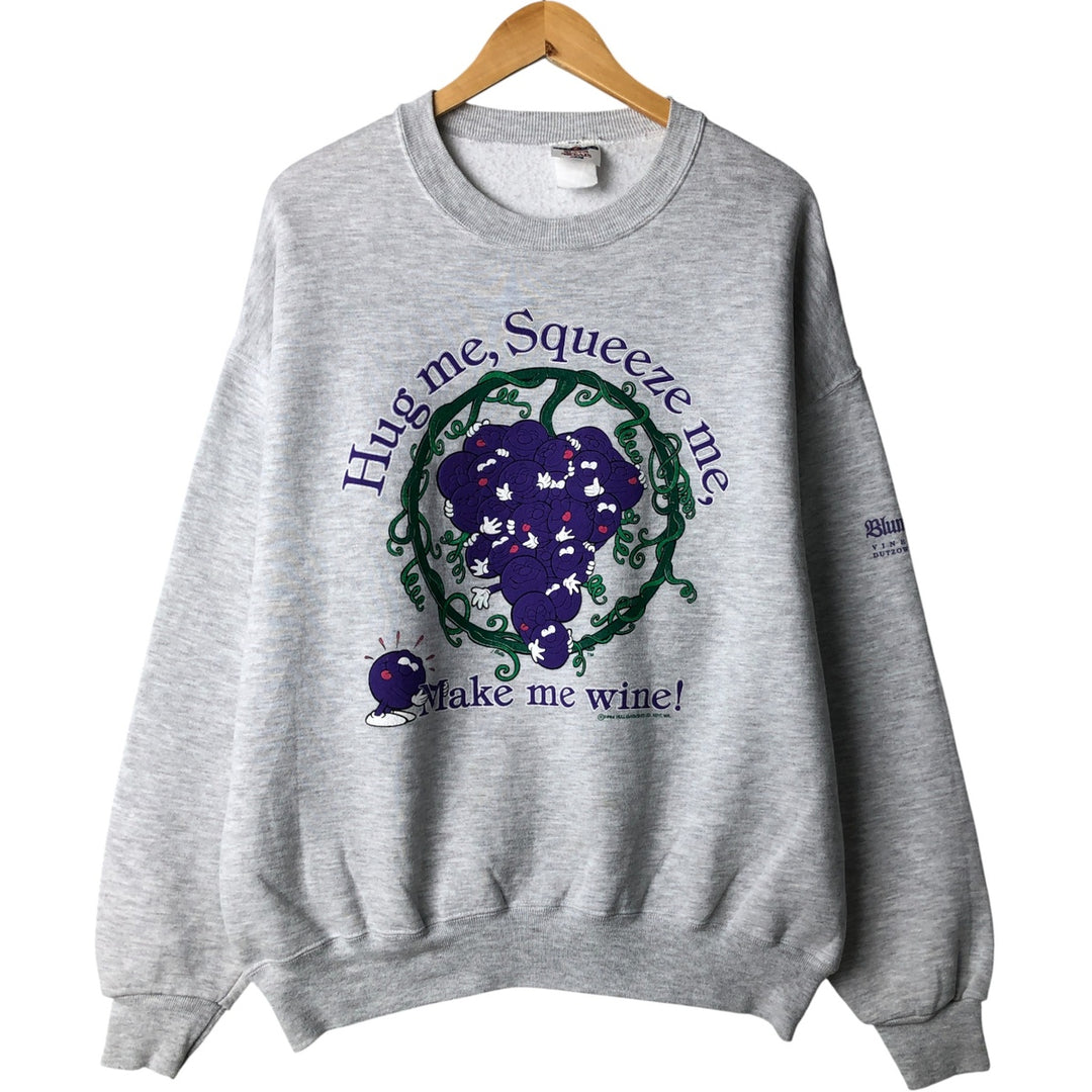 00'S Jerzees printed sweatshirt, men's size XL unclear gray type Vintage Second Hand