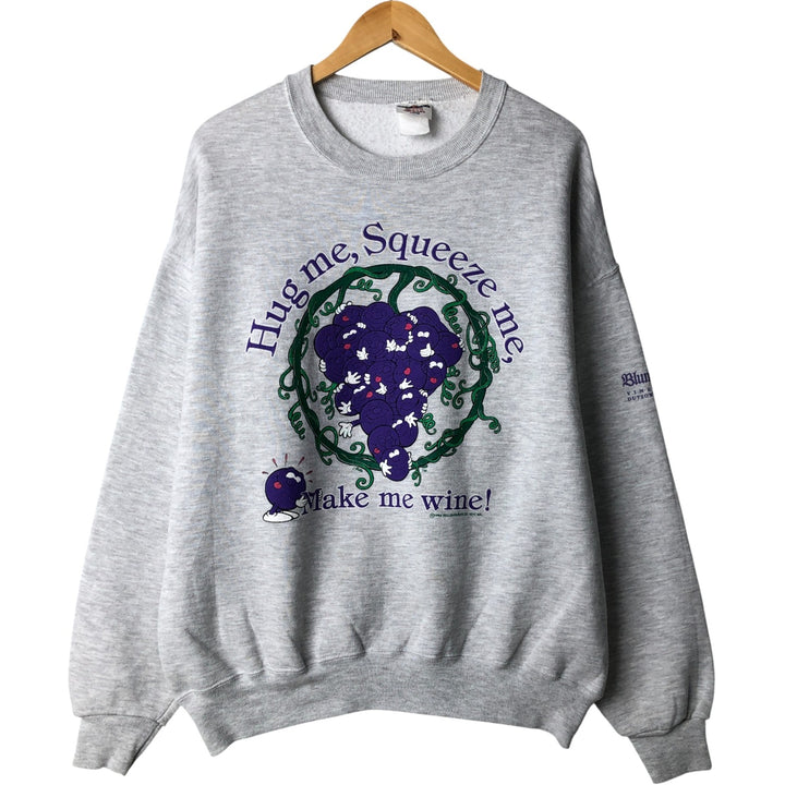 00'S Jerzees printed sweatshirt, men's size XL unclear gray type Vintage Second Hand