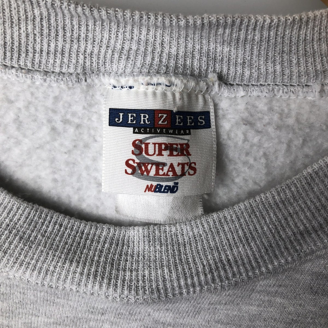 00'S Jerzees printed sweatshirt, men's size XL unclear gray type Vintage Second Hand