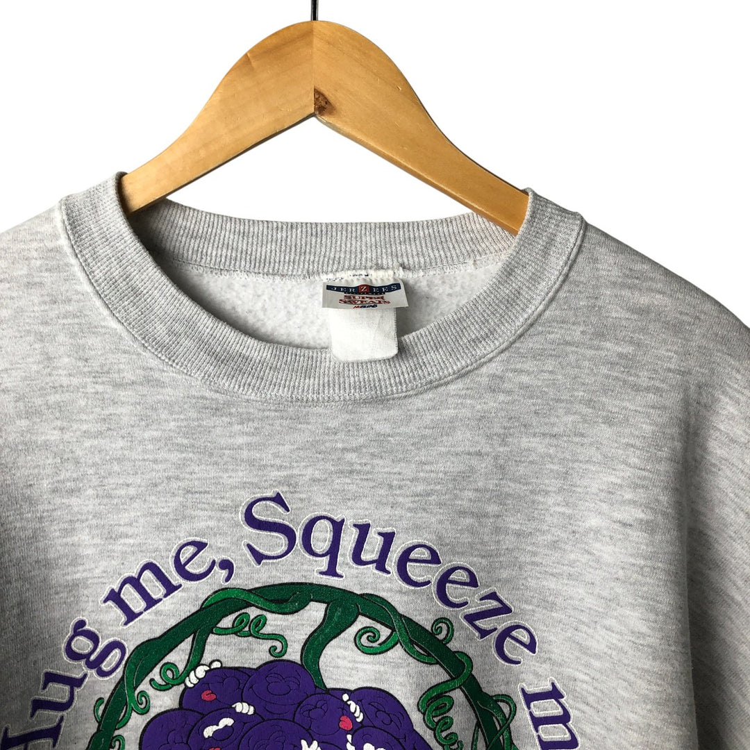 00'S Jerzees printed sweatshirt, men's size XL unclear gray type Vintage Second Hand