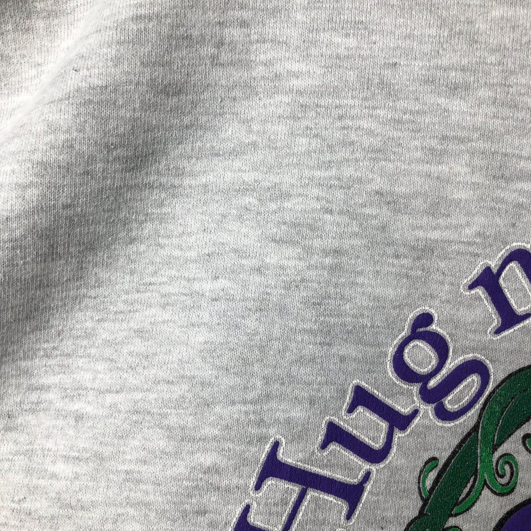 00'S Jerzees printed sweatshirt, men's size XL unclear gray type Vintage Second Hand
