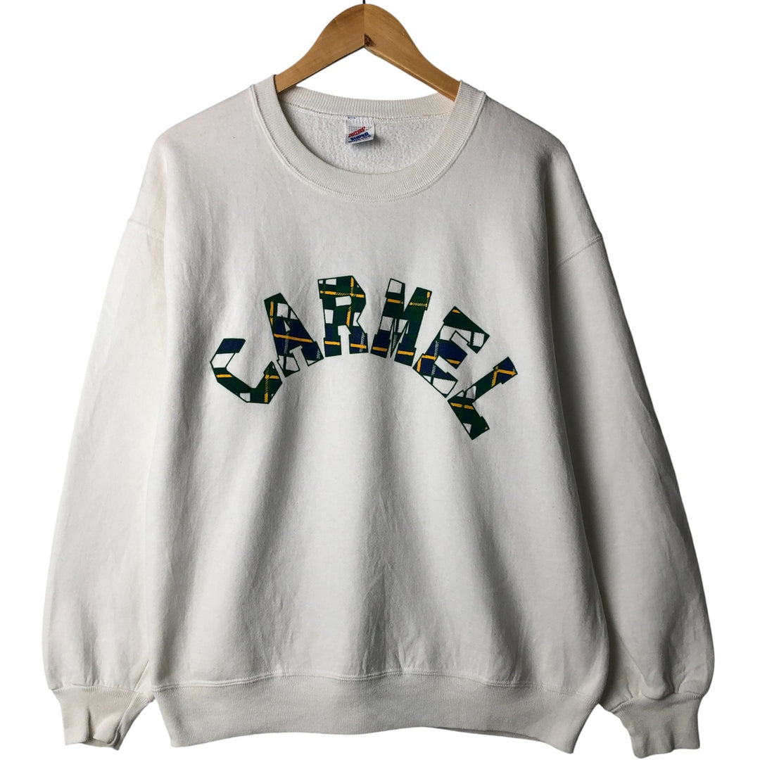 Vintage 80s-90'S Jerzees printed sweatshirt, sweatshirt, made in USA, men's size L cotton white type Vintage Second Hand
