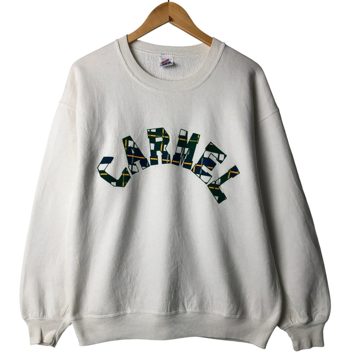 Vintage 80s-90'S Jerzees printed sweatshirt, sweatshirt, made in USA, men's size L cotton white type Vintage Second Hand