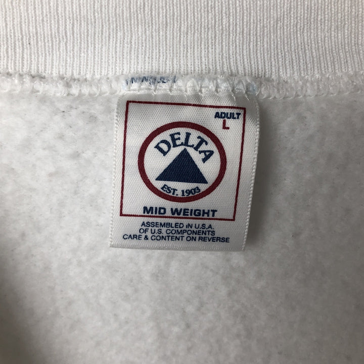 Vintage 90'S Delta DELTA message print sweatshirt, made in the USA, size L, men's cotton white type Vintage Second Hand