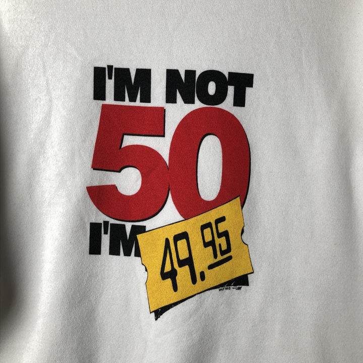 Vintage 90'S Delta DELTA message print sweatshirt, made in the USA, size L, men's cotton white type Vintage Second Hand