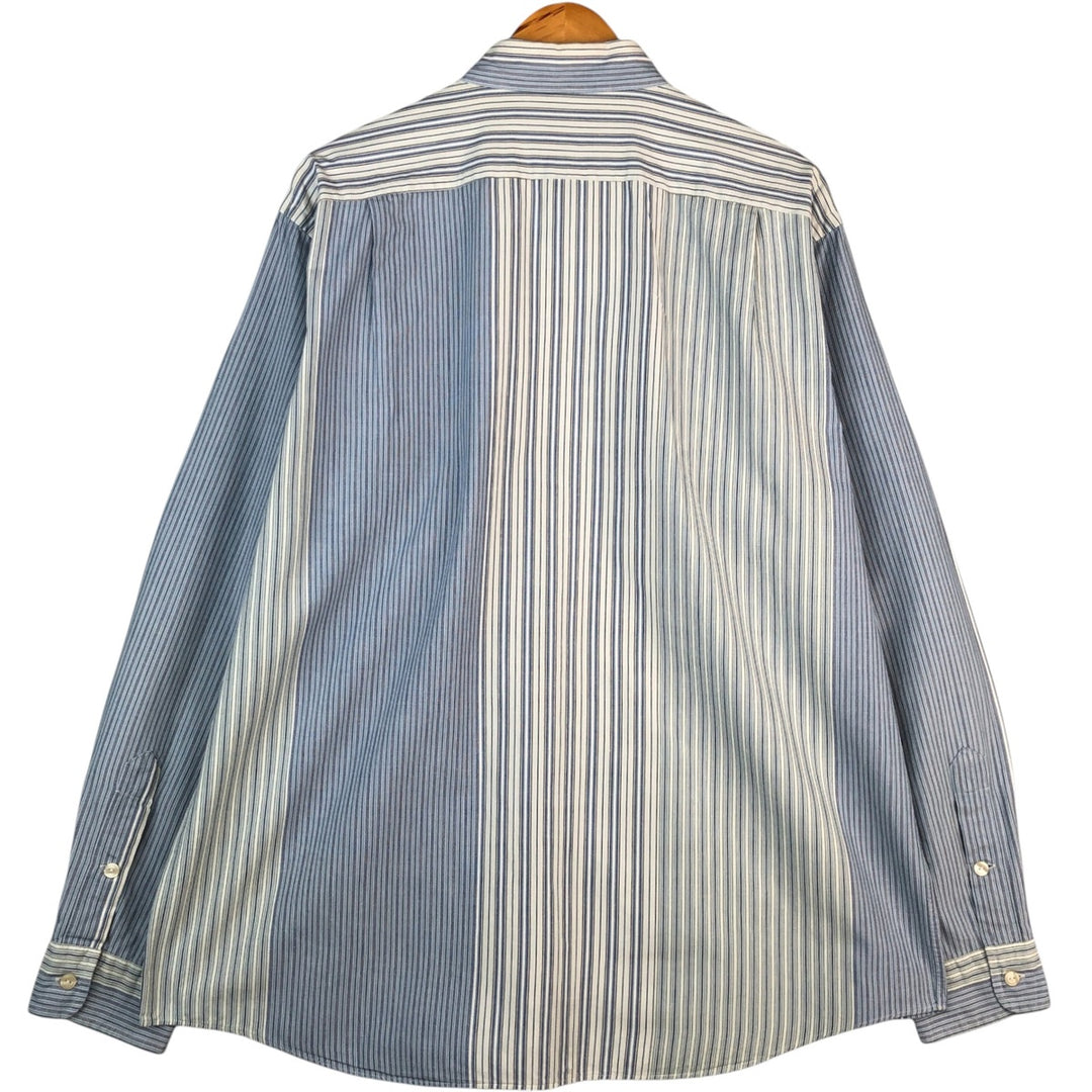 Ralph Lauren Heritage Long Sleeve Button-Down Striped Shirt, Men's Size L cotton Blue type light blue Vintage Second Hand