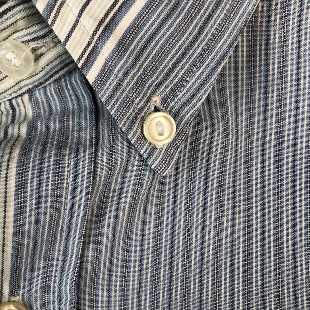 Ralph Lauren Heritage Long Sleeve Button-Down Striped Shirt, Men's Size L cotton Blue type light blue Vintage Second Hand