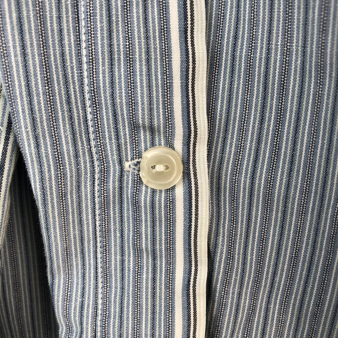 Ralph Lauren Heritage Long Sleeve Button-Down Striped Shirt, Men's Size L cotton Blue type light blue Vintage Second Hand