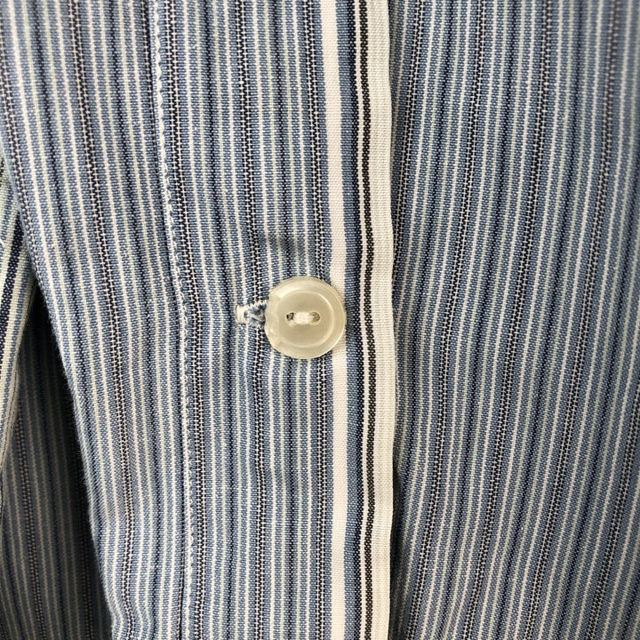 Ralph Lauren Heritage Long Sleeve Button-Down Striped Shirt, Men's Size L cotton Blue type light blue Vintage Second Hand