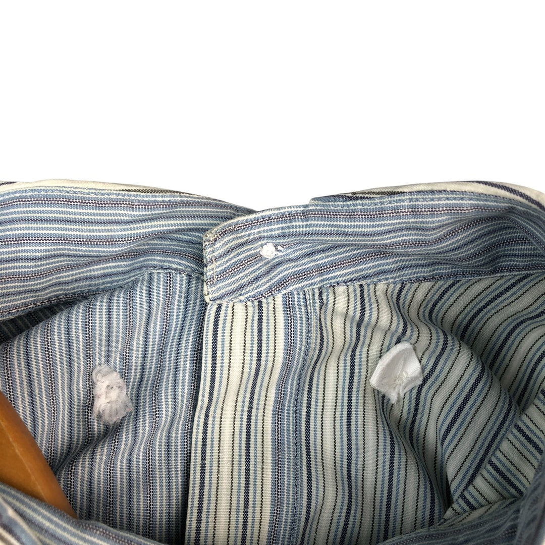 Ralph Lauren Heritage Long Sleeve Button-Down Striped Shirt, Men's Size L cotton Blue type light blue Vintage Second Hand
