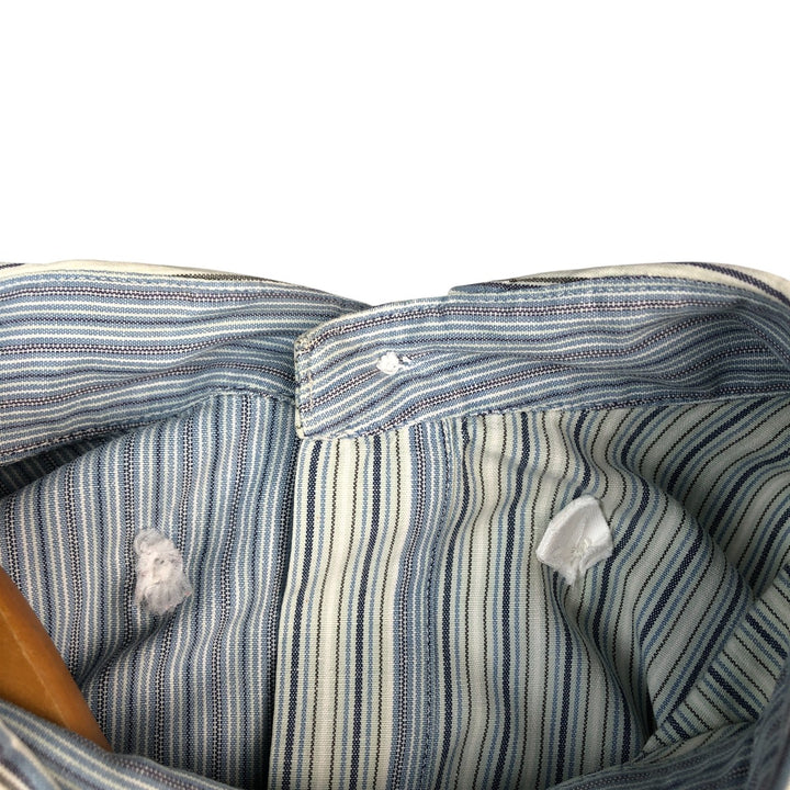 Ralph Lauren Heritage Long Sleeve Button-Down Striped Shirt, Men's Size L cotton Blue type light blue Vintage Second Hand