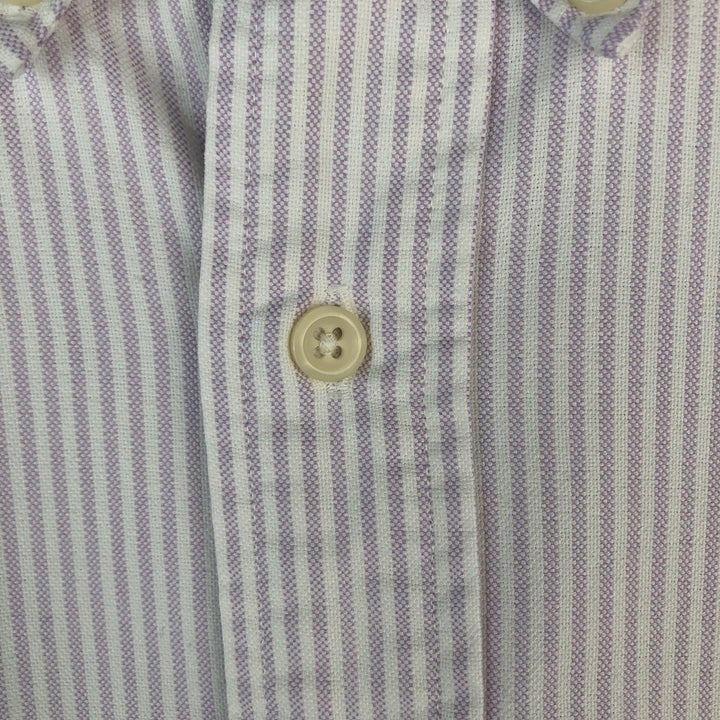 Ralph Lauren Big Shirt, Long Sleeve Button-Down Striped Shirt, Men's Size Small cotton purple type Vintage Second Hand