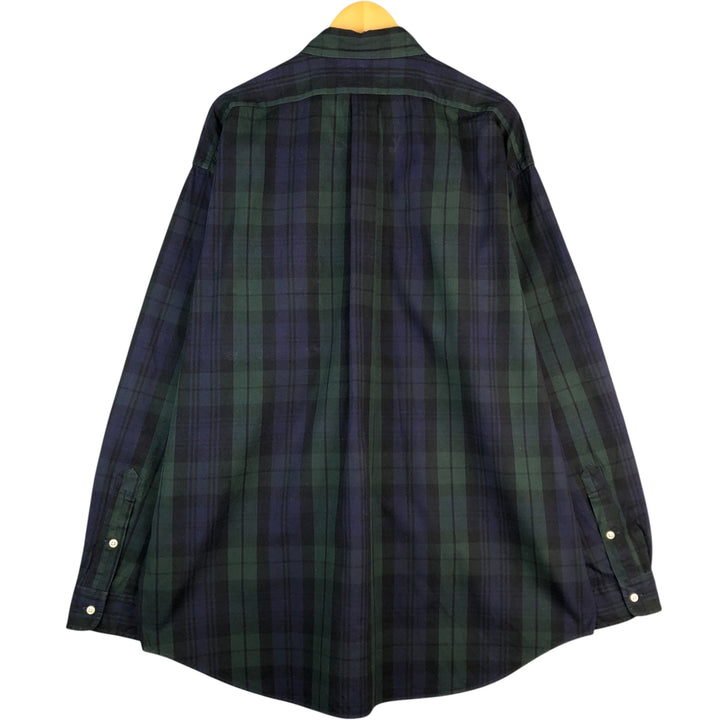 Ralph Lauren Big Shirt, Blackwatch Check, Short Sleeve Button-Down Check Shirt, Men's XL cotton Green type dark green Vintage Second Hand