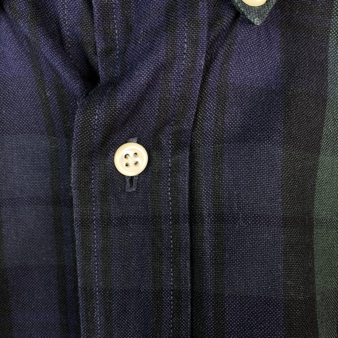 Ralph Lauren Big Shirt, Blackwatch Check, Short Sleeve Button-Down Check Shirt, Men's XL cotton Green type dark green Vintage Second Hand