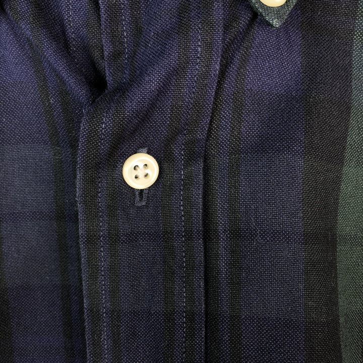 Ralph Lauren Big Shirt, Blackwatch Check, Short Sleeve Button-Down Check Shirt, Men's XL cotton Green type dark green Vintage Second Hand