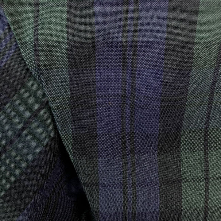 Ralph Lauren Big Shirt, Blackwatch Check, Short Sleeve Button-Down Check Shirt, Men's XL cotton Green type dark green Vintage Second Hand