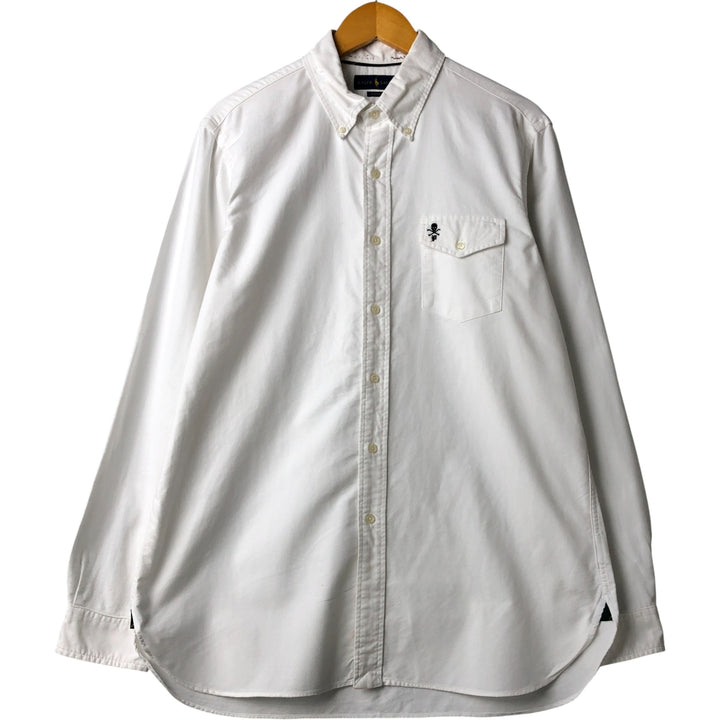 Ralph Lauren Classic Fit Skull Pattern Long Sleeve Button-Down Shirt, Men's Size L cotton white type Vintage Second Hand