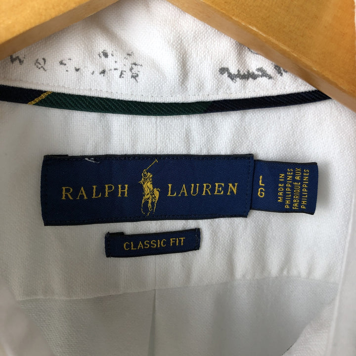 Ralph Lauren Classic Fit Skull Pattern Long Sleeve Button-Down Shirt, Men's Size L cotton white type Vintage Second Hand