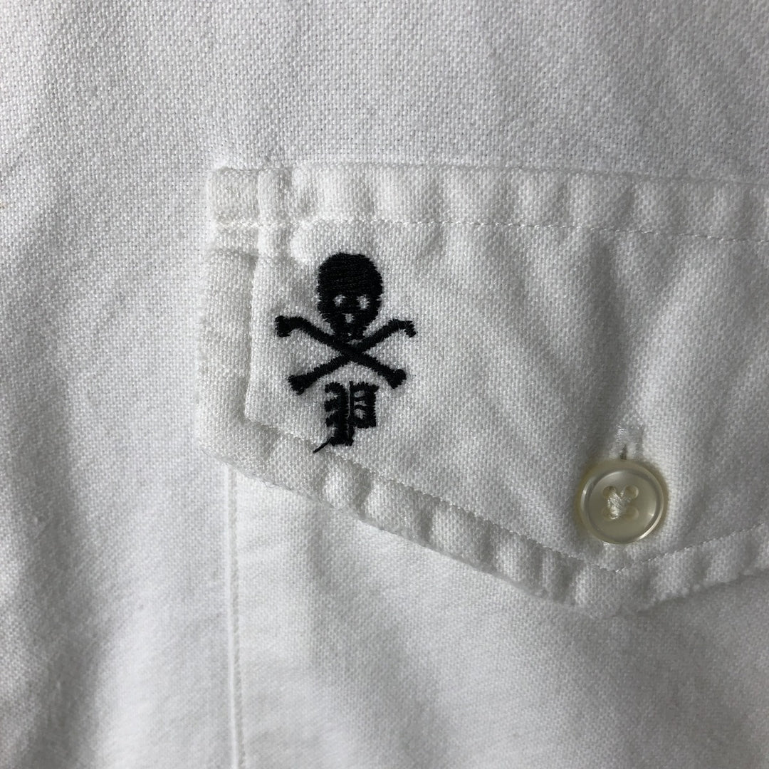 Ralph Lauren Classic Fit Skull Pattern Long Sleeve Button-Down Shirt, Men's Size L cotton white type Vintage Second Hand