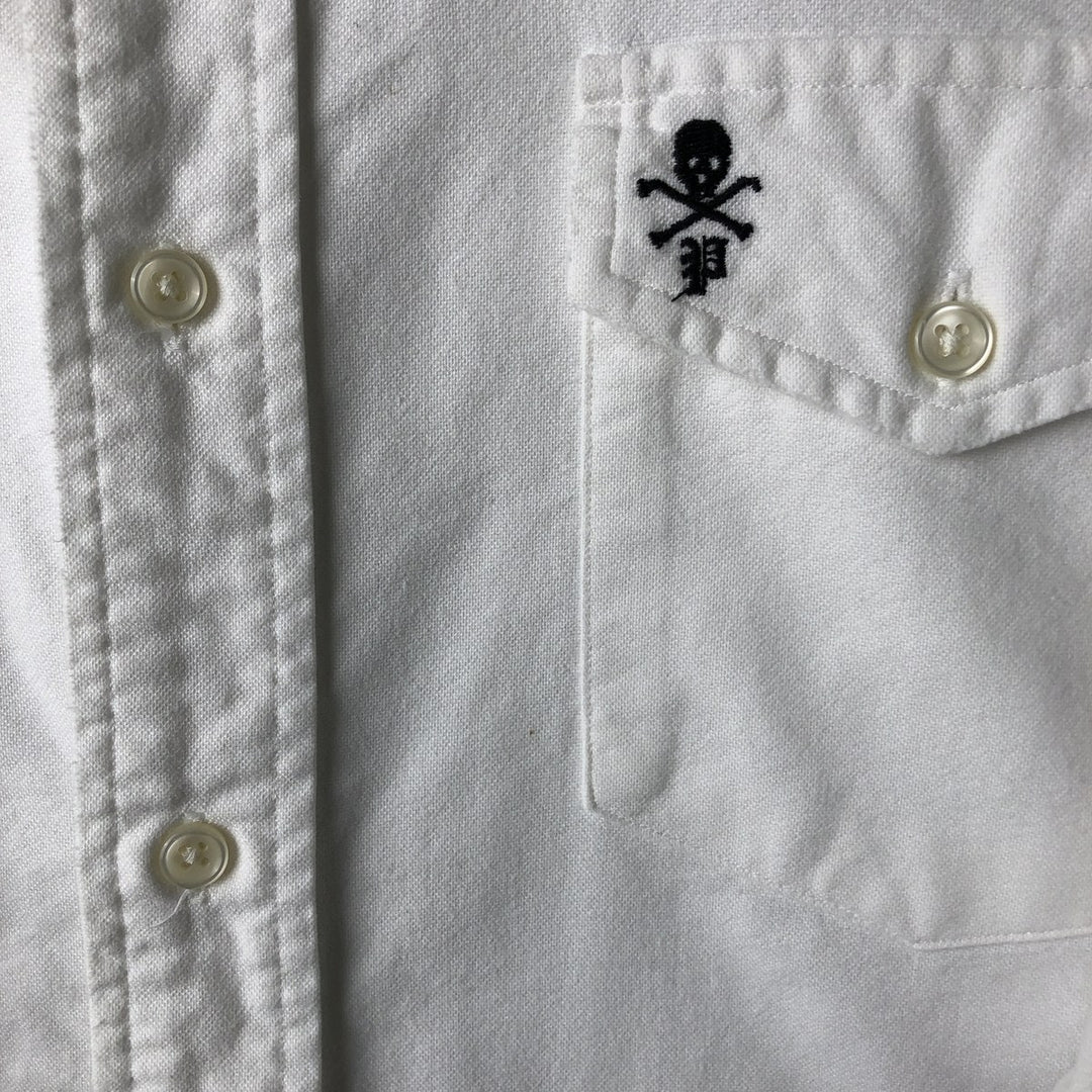 Ralph Lauren Classic Fit Skull Pattern Long Sleeve Button-Down Shirt, Men's Size L cotton white type Vintage Second Hand