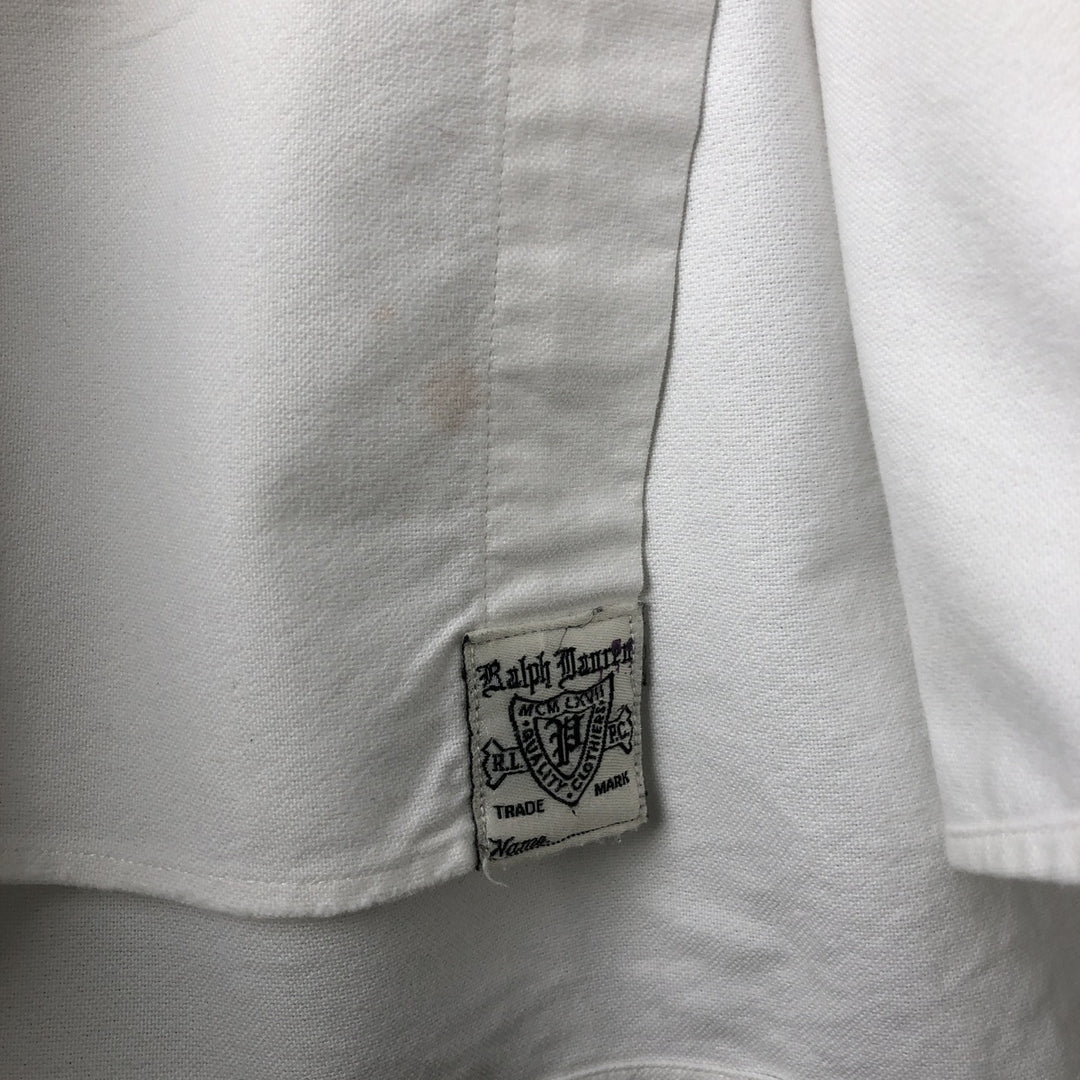 Ralph Lauren Classic Fit Skull Pattern Long Sleeve Button-Down Shirt, Men's Size L cotton white type Vintage Second Hand