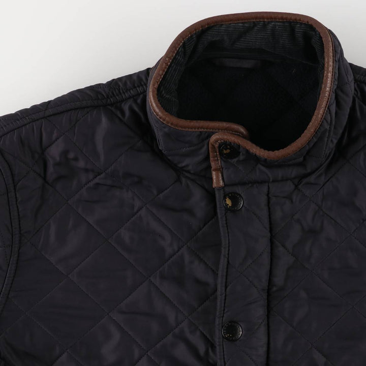 Barbour POLAR QUILTS 3-Warrant Padded Puffer Jacket, Men's XL polyester navy blue type Vintage Second Hand